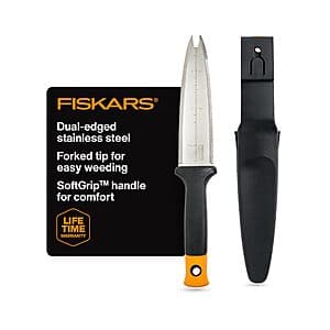 15.9" Fiskars Dual Edge Hori Hori Garden Knife w/ Sheath $13.90
