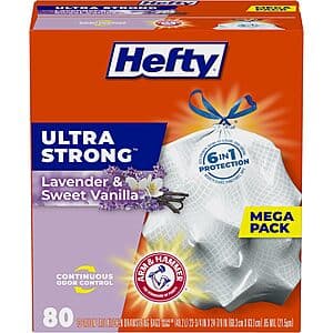 80-Count 13-Gallon Hefty Ultra Strong Tall Kitchen Trash Bags (various) $10.20 w/ Subscribe & Save