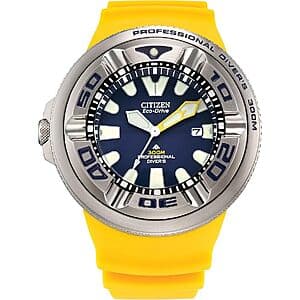 Citizen 48mm Eco-Drive Men's Promaster Dive Yellow Strap Watch $325 + Free S&H