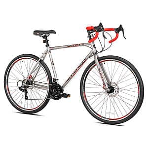 Kent Bicycles Men's 700c Eagle Ridge Adventure Gravel Bike (Large, Silver/Red) $128 + Free Shipping