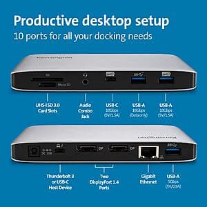 Kensington SD2480T Thunderbolt 3 / USB-C Dual 4K@60 Docking Station with 60W PD $49.95 + FS @ Direct Distributor via Amazon