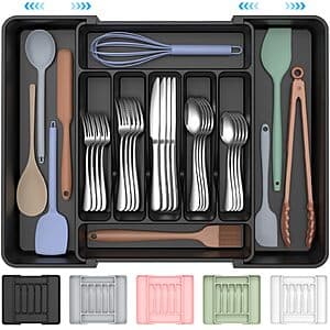 21"x16.5" ukeetap Expandable Silverware Drawer Organizer $3.49