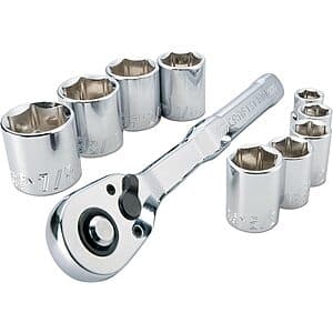 10-Piece Craftsman 3/8" Drive Polished Chrome SAE Mechanics Tool Set $13.20