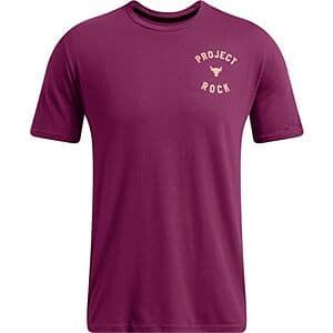 Under Armour Men's Project Rock 7 Short Sleeve T Shirt (Purple, L, XL or 3XL) $13.50