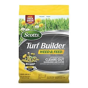 11.32-pound bag of Scotts Turf Builder 4000-Square Foot Weed & Feed Fertilizer.
