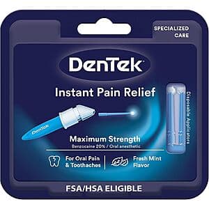 Select Amazon Acct: 50-Ct DenTek Instant Oral Pain Relief Disposable Applicators $3.25 w/ S&S