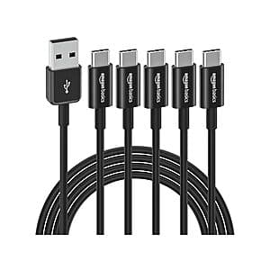 5-Pack 6' Amazon Basics USB-C to USB-A 2.0 15W Fast Charger Cables $7 + Free Shipping w/ Prime