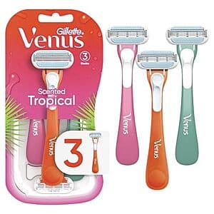 3-Ct Gillette Venus Tropical Women's Disposable Razor $3.65 w/ S&S