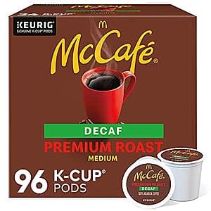 96-Ct McCafe Premium Roast Decaf K-Cup Coffee Pods (Medium) $32 w/ S&S