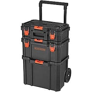 3-Pc BLACK+DECKER Stackable Storage System Set (Small, Deep Toolbox & Rolling Tote) $72.80 + Free S&H