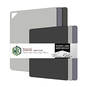 6-Piece WK Multi-Size Flexible Plastic Cutting Board Set $6