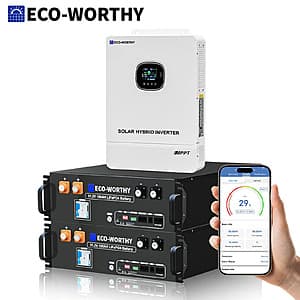 2-Pack Eco-Worthy 48V 100Ah Battery+10KW 48V Off-Grid Inverter Home Backup Power $2500 + Free S/H