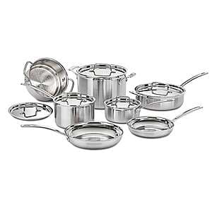12-Piece Cuisinart Multiclad Pro Tri-Ply Stainless Cookware Set + $45 Kohl's Cash $150 + Free Shipping