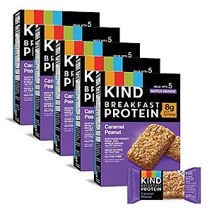 30-Count KIND Breakfast Protein Bars (Caramel Peanut) $11.23 w/S&S + Free Shipping w/ Prime or on $35+