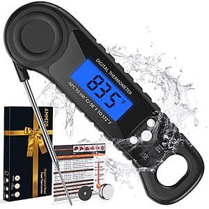 AMMZO Digital Instant Read Food/Meat Thermometer (Black) $4