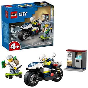 65-Pc LEGO City Police Motorcycle Chase Building Toy (60455) $7