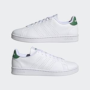 adidas Men's Advantage Shoes (Cloud White / Cloud White / Green) $16.80 + Free Shipping