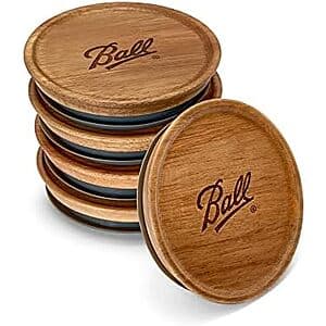 5-Pk Ball Wooden Storage Lids (Acacia Wood) $6.20