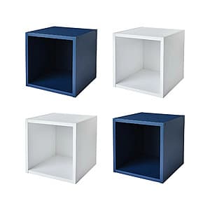 4-Count 14.75" Better Homes & Gardens Wall Mounted Cube Shelves (3 Colors) $28