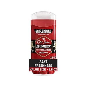 3.8oz Old Spice Men's Aluminum Free Deodorant (Swagger Invisible Solid) $3 + Free S/H w/ Prime