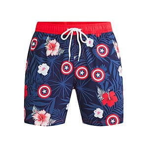 Men's Graphic Swim Shorts: Jaws, Shrek, Captain America, The Simpsons, & More $4.20 each