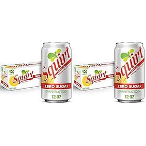 24-Pk 12-Oz Squirt Zero Sugar Grapefruit Soda $10 & More