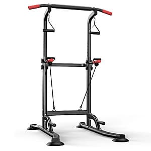 350-lb Capacity Free-Standing Power Tower Pull-Up & Dip Station $44 + Free S&H