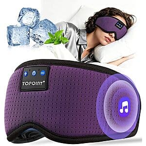 TOPOINT Bluetooth Sleep Mask w/ Headphones & Microphone (Various) $12