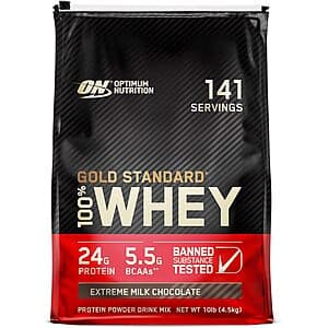 Select Accounts: 10-lb Optimum Nutrition Gold Standard 100% Whey Protein Powder from $85.60 w/ S&S + Free S&H