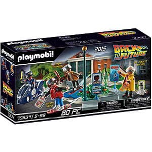 80-Piece Playmobil Back to the Future Part II Hoverboard Chase Playset $8