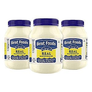 Select Amazon Accounts: 3-Pack 30oz Best Foods Mayonnaise $3.25 w/ Subscribe & Save