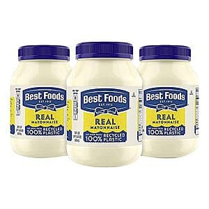 Select Amazon Accounts: 3-Pack 30oz Best Foods Mayonnaise $3.25 w/ Subscribe & Save