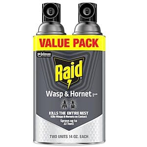 Select Accounts: 2-Pk 14-Oz Raid Wasp & Hornet Killer Spray $5.30 w/ S&S