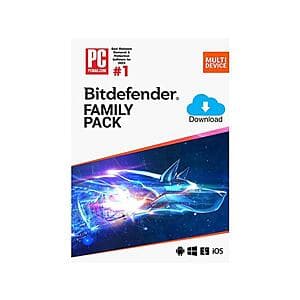 2-Years Bitdefender Family Pack 2026 Security Software (15 Devices/Digital) $35 & More