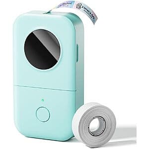 Phomemo D30 Bluetooth Mini Thermal Label Maker Printer (3 Colors) $8