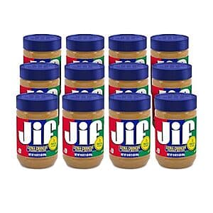 12-Pack 16-Oz Jif Extra Crunchy Peanut Butter $15.80 w/ Subscribe & Save