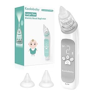 Koalababy Baby Electric Nasal Aspirator w/ Soft Silicone Tips, Light & Music $15