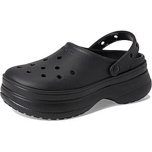 Crocs Unisex Classic Stacked Platform Clogs (Black) $19.50 + Free Shipping