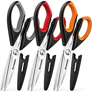 Prime Members: 3-Pk Astercook Heavy Duty Kitchen Shears w/ Blade Covers $10 + Free S&H