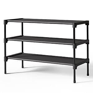 Prime Members: 3-Tier Kitsure Shoe Storage Rack (Black) $7 + Free Shipping