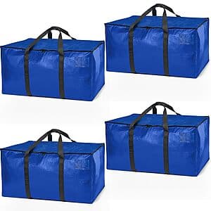 4-Pack ClearSpace Heavy Duty Moving Storage Bags w/ Zippers & Handles (Blue) $12