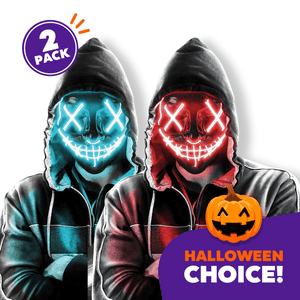 2-Pk Jeexi LED 3-Light Mode/Glow Halloween Mask (Blue/Red) $10 + Free S&H on $35+