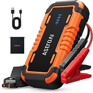 AstroAI P10 5000A Portable Car Jump Starter for Up to 10L Gas & 8L Diesel Engines $30 + Free S&H