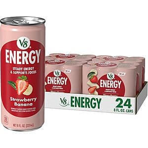 Select Accts: 24-Pk 8-Oz V8 +Energy Drink (Strawberry Banana) $11.25 & More w/ S&S