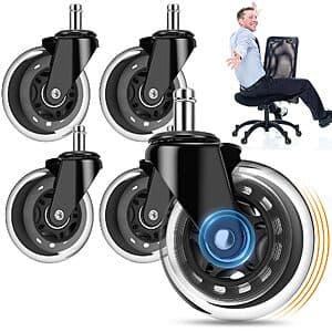 5-Pk 3" OVLLAN Rollerblade Office Chair Replacement Poly Wheels $12