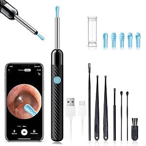 LEIPUT Rechargeable Ear Wax Removal Kit w/ 1080p Camera & Ear Cleaning Tools $6.50