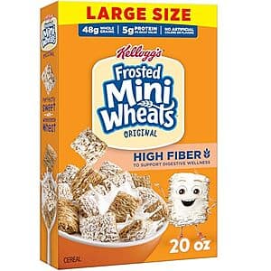 20-oz Kellogg's Frosted Mini-Wheats Breakfast Cereal 2 for $6.75 w/ S&S