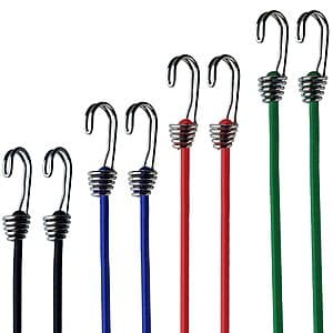 8-Pc Yelier 6mm Bungee Cords w/ Hooks (various sizes) $5