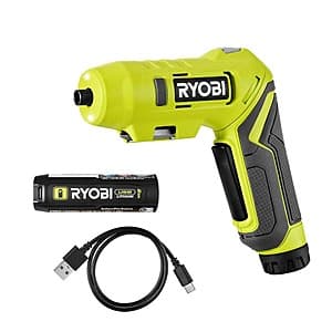 Ryobi USB Lithium Cordless Tools w/ Battery: Glue Gun, Inflator, Screwdriver Kit $30 & More + Free S/H