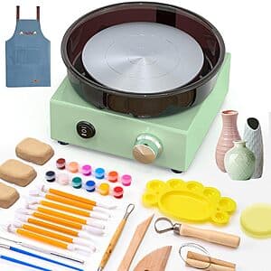 Prime Members: Alldeer All-in-One DIY Pottery Kit w/ 6" Pottery Wheel $33.25 + Free Shipping